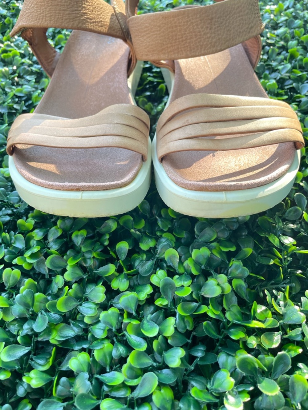 Ecco women’s Cognac Brown Hook-and-Loop Sandals - Picture 8 of 9